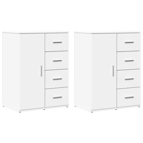 vidaXL Sideboards 2 pcs White 59x39x80 cm Engineered Wood