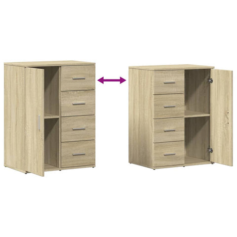 vidaXL Sideboards 2 pcs Sonoma Oak 59x39x80 cm Engineered Wood