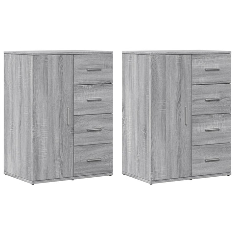 vidaXL Sideboards 2 pcs Grey Sonoma 59x39x80 cm Engineered Wood