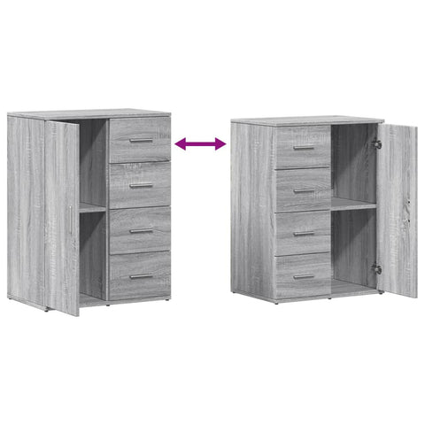 vidaXL Sideboards 2 pcs Grey Sonoma 59x39x80 cm Engineered Wood
