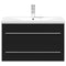 vidaXL Bathroom Sink Cabinet with Built-in Basin Black