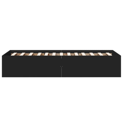 vidaXL Bed Frame without Mattress Black 75x190 cm Small Single Engineered Wood
