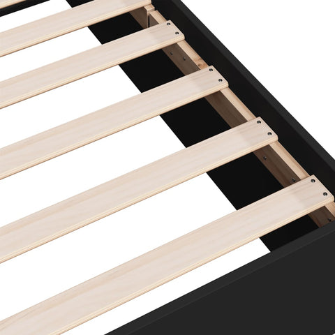 vidaXL Bed Frame without Mattress Black 75x190 cm Small Single Engineered Wood