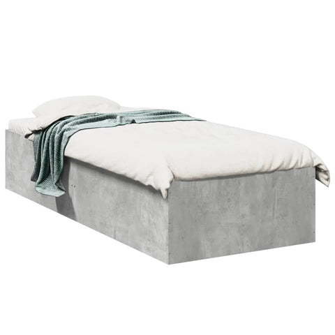 vidaXL Bed Frame without Mattress Concrete Grey 75x190 cm Small Single