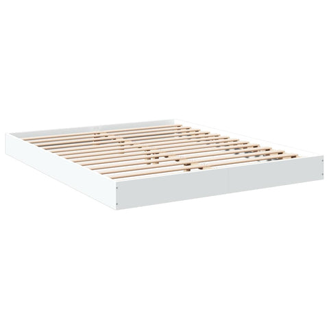 vidaXL Bed Frame without Mattress White 160x200 cm Engineered Wood
