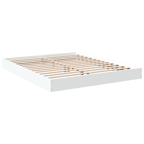 vidaXL Bed Frame without Mattress White 160x200 cm Engineered Wood