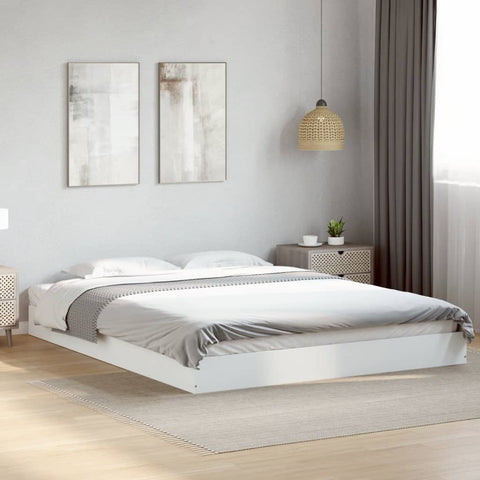 vidaXL Bed Frame without Mattress White 160x200 cm Engineered Wood