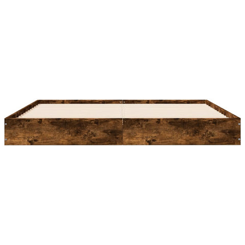 vidaXL Bed Frame without Mattress Smoked Oak 160x200 cm Engineered Wood