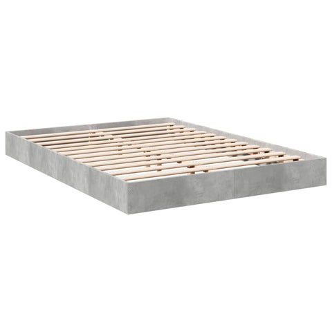vidaXL Bed Frame without Mattress Concrete Grey 140x200 cm