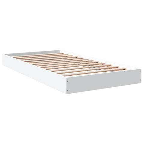 vidaXL Bed Frame without Mattress White 100x200 cm Engineered Wood