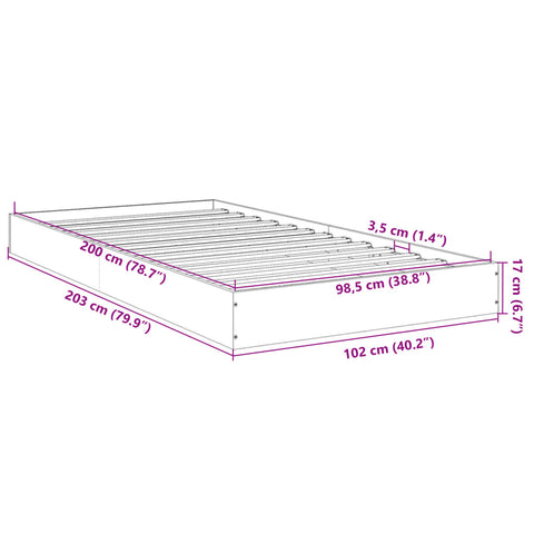vidaXL Bed Frame without Mattress White 100x200 cm Engineered Wood