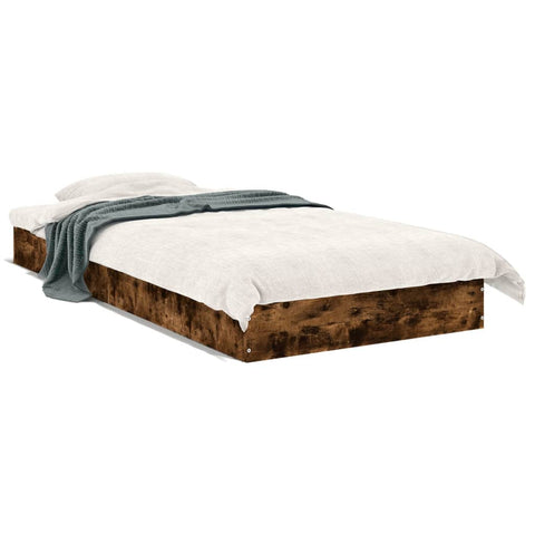 vidaXL Bed Frame without Mattress Smoked Oak 90x200 cm Engineered Wood