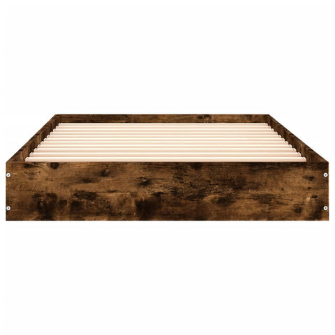 vidaXL Bed Frame without Mattress Smoked Oak 90x200 cm Engineered Wood