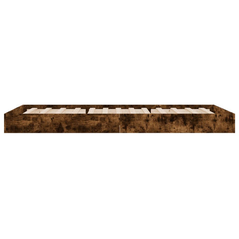 vidaXL Bed Frame without Mattress Smoked Oak 90x200 cm Engineered Wood