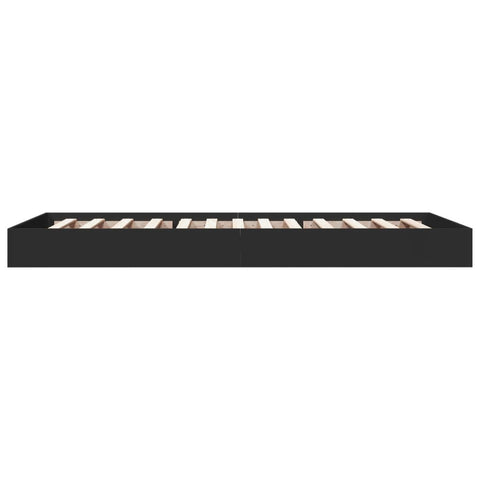 vidaXL Bed Frame without Mattress Black 75x190 cm Small Single Engineered Wood