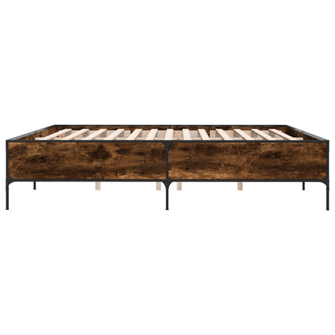 vidaXL Bed Frame without Mattress Smoked Oak 200x200 cm
