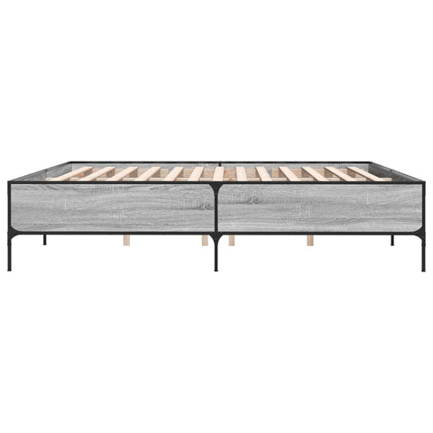 vidaXL Bed Frame without Mattress Grey Sonoma 200x200 cm