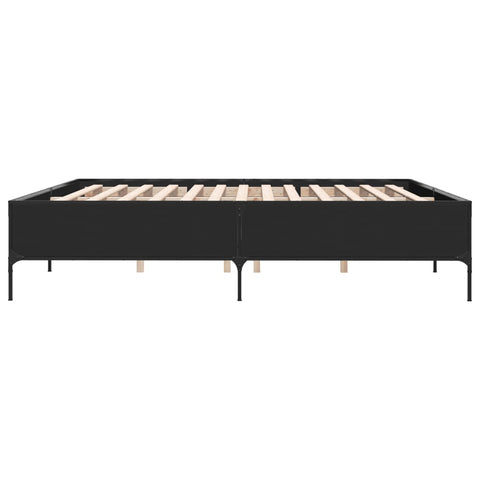 vidaXL Bed Frame without Mattress Black 180x200 cm Super King