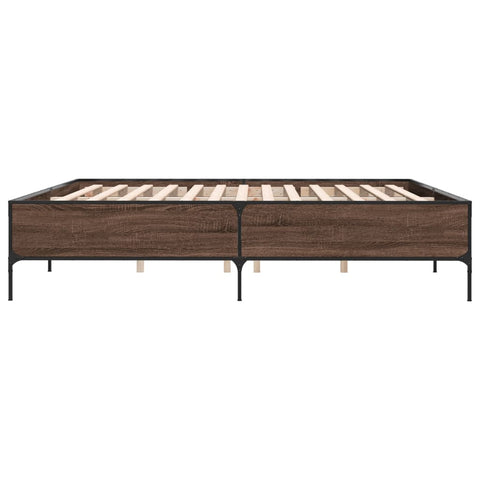 vidaXL Bed Frame without Mattress Brown Oak 180x200 cm Super King
