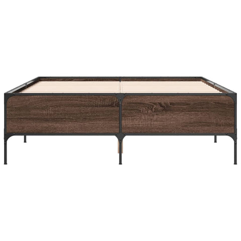 vidaXL Bed Frame without Mattress Brown Oak 140x200 cm