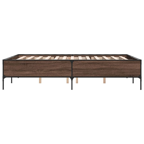 vidaXL Bed Frame without Mattress Brown Oak 140x200 cm