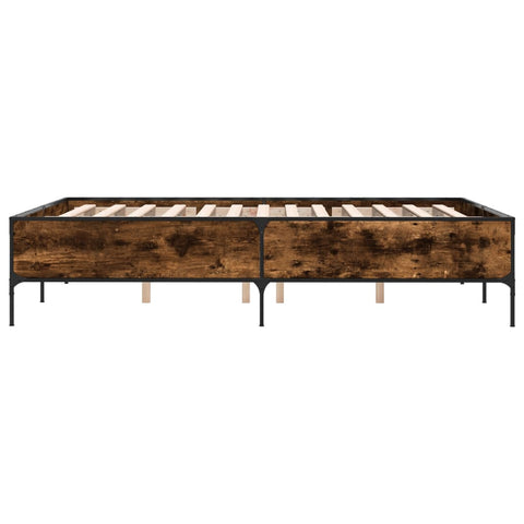 vidaXL Bed Frame without Mattress Smoked Oak 135x190 cm Double