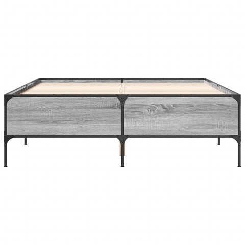 vidaXL Bed Frame without Mattress Grey Sonoma 135x190 cm Double