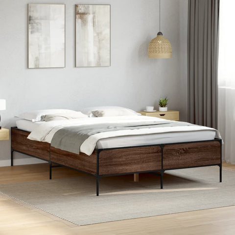 vidaXL Bed Frame without Mattress Brown Oak 120x190 cm Small Double