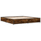 vidaXL Bed Frame without Mattress Smoked Oak 200x200 cm