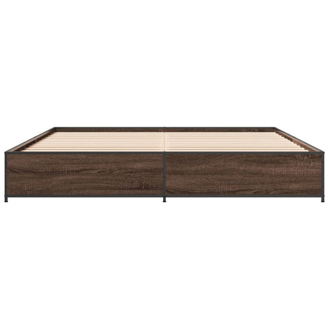 vidaXL Bed Frame without Mattress Brown Oak 200x200 cm