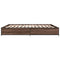 vidaXL Bed Frame without Mattress Brown Oak 200x200 cm