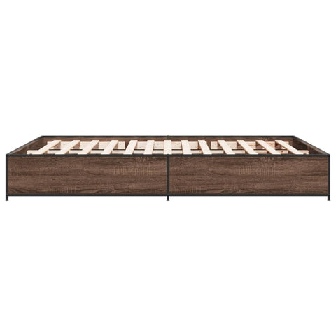 vidaXL Bed Frame without Mattress Brown Oak 140x190 cm
