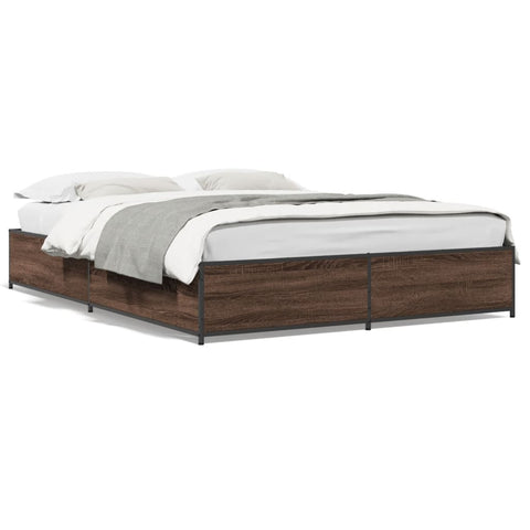 vidaXL Bed Frame without Mattress Brown Oak 120x190 cm Small Double