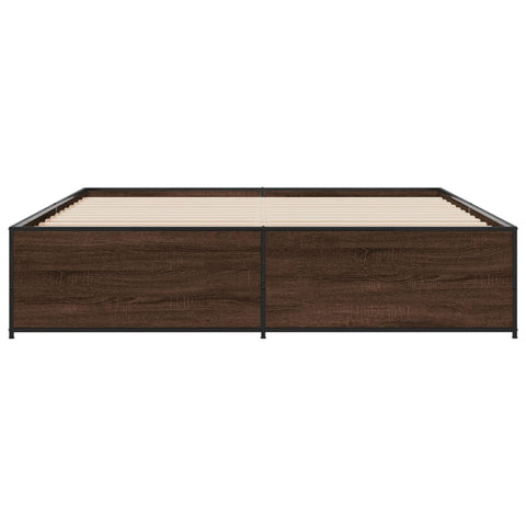 vidaXL Bed Frame without Mattress Brown Oak 200x200 cm