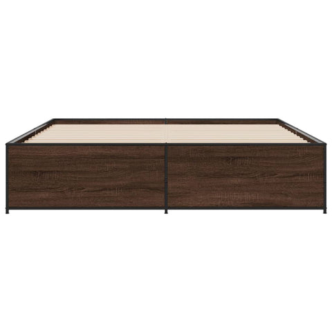 vidaXL Bed Frame without Mattress Brown Oak 180x200 cm Super King