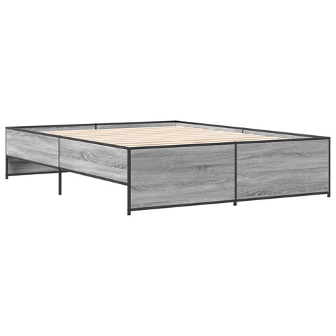 vidaXL Bed Frame without Mattress Grey Sonoma 160x200 cm
