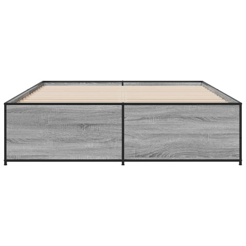 vidaXL Bed Frame without Mattress Grey Sonoma 160x200 cm