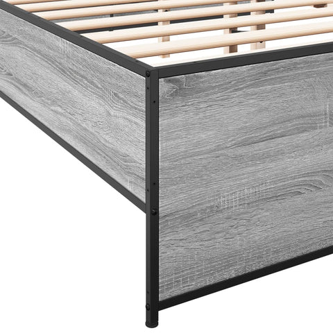 vidaXL Bed Frame without Mattress Grey Sonoma 160x200 cm