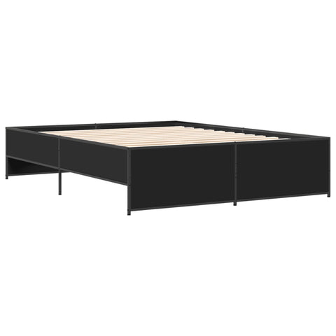 vidaXL Bed Frame without Mattress Black 150x200 cm King Size