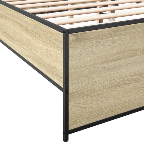 vidaXL Bed Frame without Mattress Sonoma Oak 150x200 cm King Size