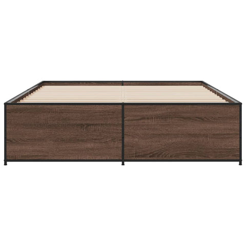 vidaXL Bed Frame without Mattress Brown Oak 150x200 cm King Size