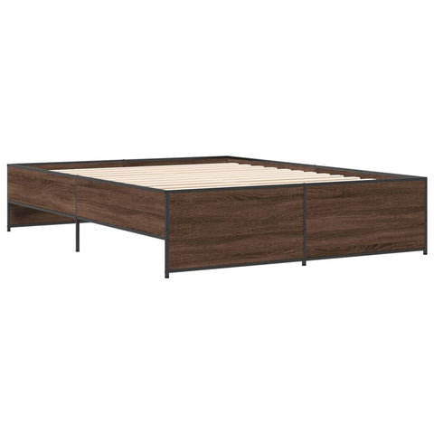 vidaXL Bed Frame without Mattress Brown Oak 150x200 cm King Size