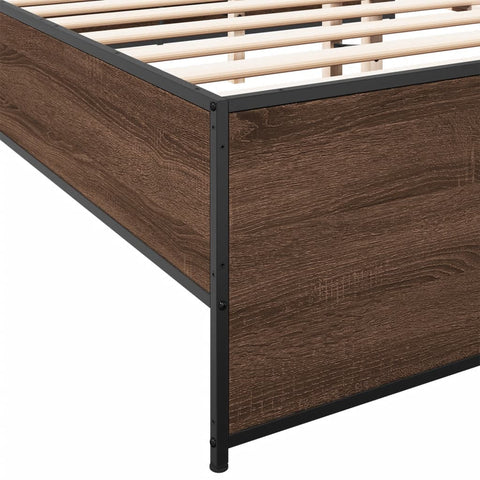 vidaXL Bed Frame without Mattress Brown Oak 150x200 cm King Size