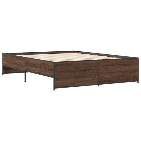 vidaXL Bed Frame without Mattress Brown Oak 140x200 cm