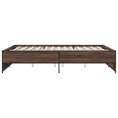 vidaXL Bed Frame without Mattress Brown Oak 140x200 cm