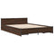 vidaXL Bed Frame with Drawers without Mattress Brown Oak 150x200 cm King Size