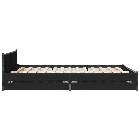 vidaXL Bed Frame with Drawers without Mattress Black 120x200 cm