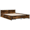 vidaXL Bed Frame with Drawers without Mattress Smoked Oak 135x190 cm Double