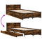 vidaXL Bed Frame with Drawers without Mattress Smoked Oak 75x190 cm Small Single