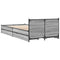 vidaXL Bed Frame with Drawers without Mattress Grey Sonoma 75x190 cm Small Single
